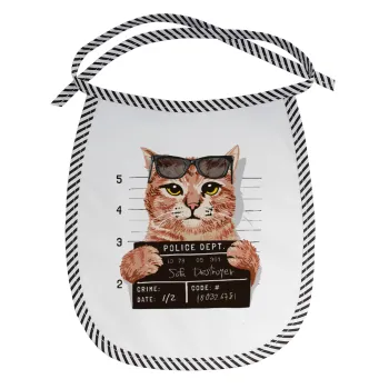 Cool cat, Σαλιάρα μωρού αλέκιαστη με κορδόνι Μαύρη