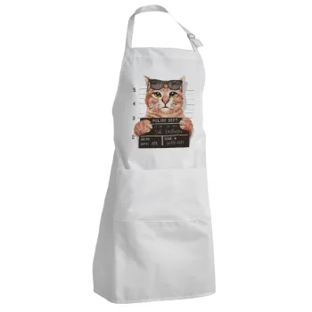 Cool cat, Adult Chef Apron (with sliders and 2 pockets)