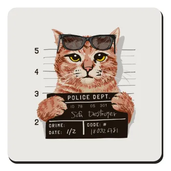 Cool cat, Τετράγωνο μαγνητάκι ξύλινο 9x9cm