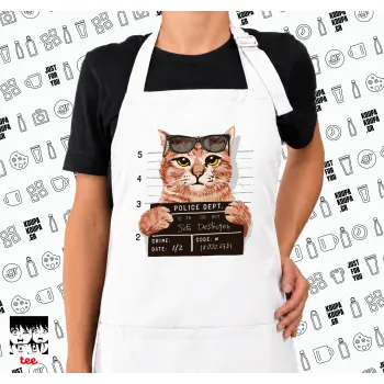 Cool cat, Ποδιά μακριά Σεφ ολόσωμη με τσέπες white (ΕΝΗΛΙΚΩΝ)