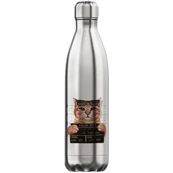Cool cat, Μεταλλικό παγούρι θερμός Inox (Stainless steel), διπλού τοιχώματος, 750ml