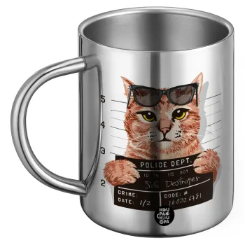 Cool cat, Ανοξείδωτη Μεταλλική Κούπα 450ml - Διπλού Τοιχώματος