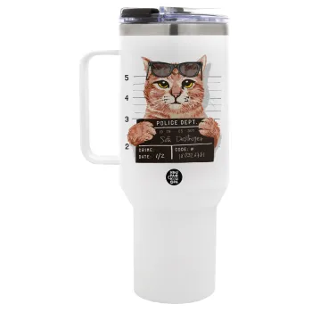 Cool cat, Mega Tumbler με καπάκι, διπλού τοιχώματος (θερμό) 1,2L