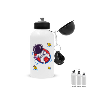 Μικρός αστροναύτης θάλασσα, Metal water bottle, White, aluminum 500ml