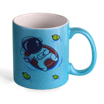 Μικρός αστροναύτης θάλασσα, Κούπα Σιέλ Glitter που γυαλίζει, κεραμική, 330ml