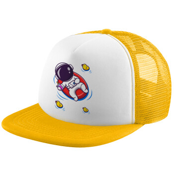 Μικρός αστροναύτης θάλασσα, Καπέλο Soft Trucker με Δίχτυ Κίτρινο/White 