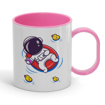 Μικρός αστροναύτης θάλασσα, Κούπα (πλαστική) (BPA-FREE) Polymer Ροζ για παιδιά, 330ml