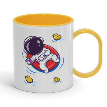 Μικρός αστροναύτης θάλασσα, Κούπα (πλαστική) (BPA-FREE) Polymer Κίτρινη για παιδιά, 330ml