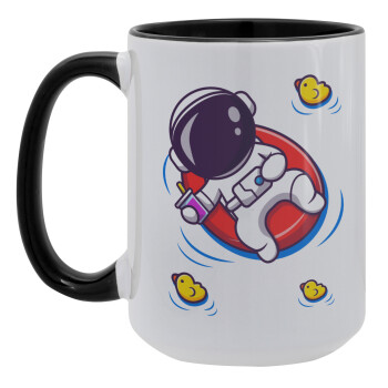 Μικρός αστροναύτης θάλασσα, Κούπα Mega 15oz, κεραμική Μαύρη, 450ml