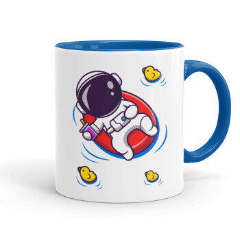 Μικρός αστροναύτης θάλασσα, Mug colored blue, ceramic, 330ml