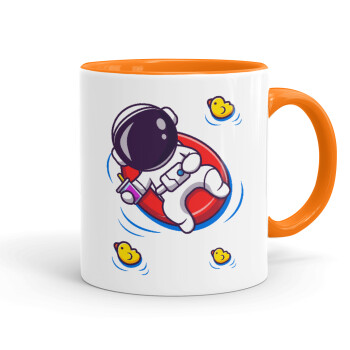 Μικρός αστροναύτης θάλασσα, Mug colored orange, ceramic, 330ml