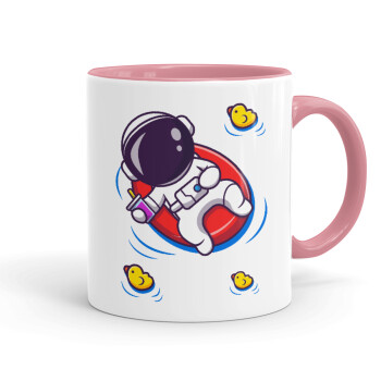 Μικρός αστροναύτης θάλασσα, Κούπα χρωματιστή ροζ, κεραμική, 330ml