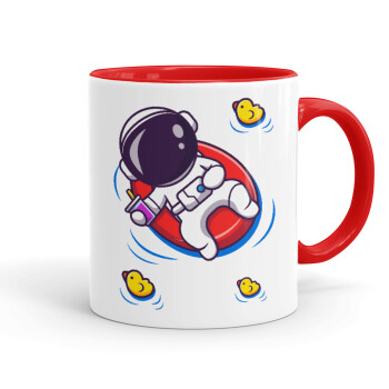 Μικρός αστροναύτης θάλασσα, Mug colored red, ceramic, 330ml