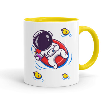 Μικρός αστροναύτης θάλασσα, Mug colored yellow, ceramic, 330ml