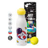 Tennis ball Metal mug thermos White, double wall, 550ml