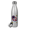 Metallic Glitter Silver Thermos Flask (Stainless steel), double-walled, 500ml
