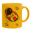 Ceramic coffee mug yellow, 330ml