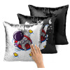 Μαξιλάρι καναπέ Μαγικό Μαύρο με πούλιες 40x40cm περιέχεται το γέμισμα