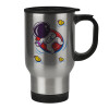 Stainless steel travel mug with lid, double wall 450ml