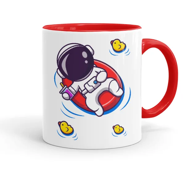 Μικρός αστροναύτης θάλασσα — Mug colored red, ceramic, 330ml