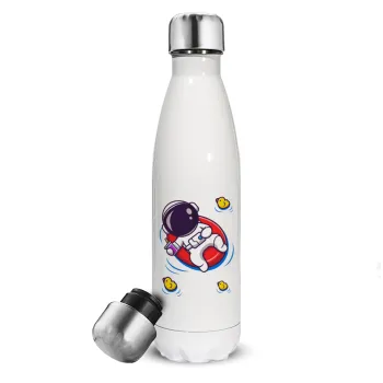 Μικρός αστροναύτης θάλασσα, Metal mug thermos White (Stainless steel), double wall, 500ml