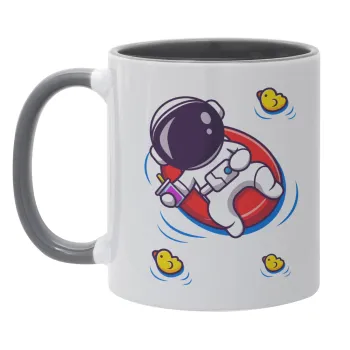 Μικρός αστροναύτης θάλασσα, Κούπα χρωματιστή γκρι, κεραμική, 330ml