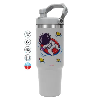 Μικρός αστροναύτης θάλασσα, GREY color, 890ml (30oz) stainless Steel Tumbler with Handle