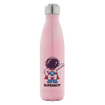 Little astronaut, Metal mug thermos Pink Iridiscent (Stainless steel), double wall, 500ml