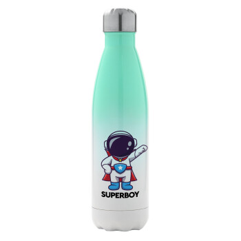 Little astronaut, Metal mug thermos Green/White (Stainless steel), double wall, 500ml