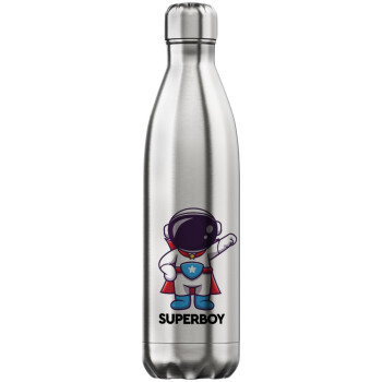 Little astronaut, Μεταλλικό παγούρι θερμός Inox (Stainless steel), διπλού τοιχώματος, 750ml