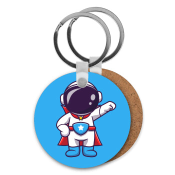 Little astronaut, Μπρελόκ Ξύλινο στρογγυλό MDF Φ5cm