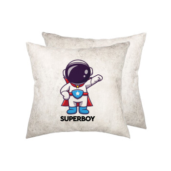 Little astronaut, Μαξιλάρι καναπέ Δερματίνη Γκρι 40x40cm με γέμισμα