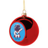 Little astronaut, Χριστουγεννιάτικη μπάλα δένδρου Κόκκινη 8cm