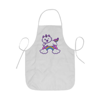 Cute cat unicorn, Ποδιά Σεφ ολόσωμη κοντή  Παιδική (44x62cm)