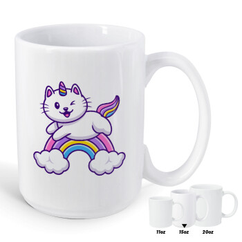 Cute cat unicorn, Κούπα Mega, κεραμική, 450ml
