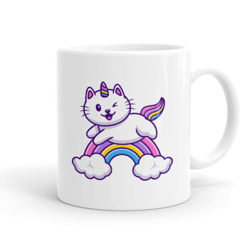 Cute cat unicorn, Κούπα, κεραμική, 330ml
