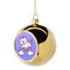 Golden Christmas tree ball ornament 8cm