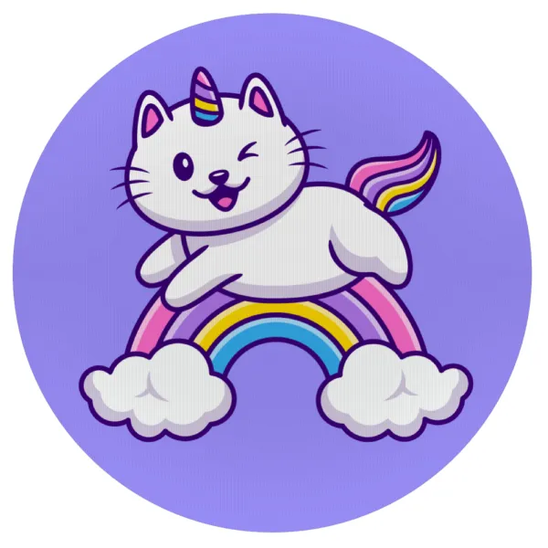 Cute cat unicorn — Mousepad Στρογγυλό 20cm