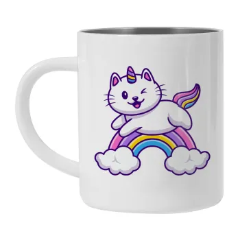 Cute cat unicorn, Κούπα Ανοξείδωτη διπλού τοιχώματος 300ml