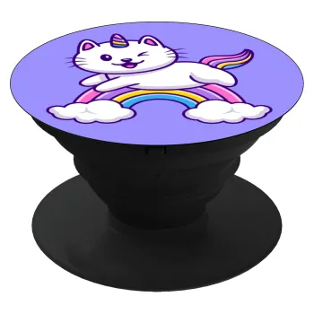 Cute cat unicorn, Phone Holders Stand  Μαύρο Βάση Στήριξης Κινητού στο Χέρι