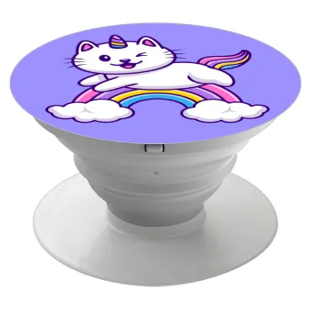 Cute cat unicorn, Phone Holders Stand  Λευκό Βάση Στήριξης Κινητού στο Χέρι