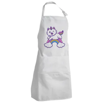 Cute cat unicorn, Ποδιά Σεφ Ολόσωμη Ενήλικων (με ρυθμιστικά και 2 τσέπες)