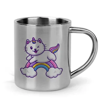Cute cat unicorn, Κούπα Ανοξείδωτη διπλού τοιχώματος 300ml