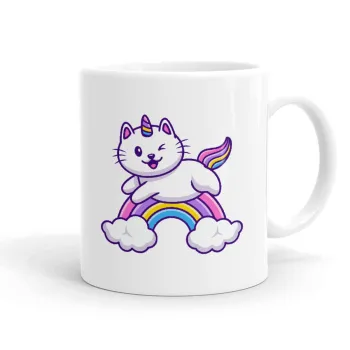 Cute cat unicorn, Κούπα, κεραμική, 330ml