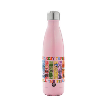 Inside Out It's Okay To Feel All The Feels , Metal mug thermos Pink Iridiscent (Stainless steel), double wall, 500ml