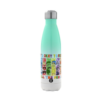 Inside Out It's Okay To Feel All The Feels , Metal mug thermos Green/White (Stainless steel), double wall, 500ml