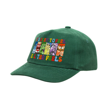 Inside Out It's Okay To Feel All The Feels , Children's Baseball Cap, 100% Cotton Drill, GREEN (COTTON, CHILDREN'S, ONE SIZE)