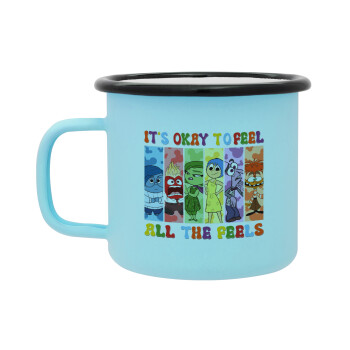 Inside Out It's Okay To Feel All The Feels , Κούπα Μεταλλική εμαγιέ ΜΑΤ σιέλ 360ml