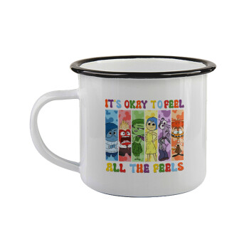 Inside Out It's Okay To Feel All The Feels , Κούπα εμαγιέ με μαύρο χείλος 360ml