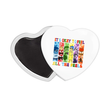 Inside Out It's Okay To Feel All The Feels , Μαγνητάκι καρδιά (57x52mm)